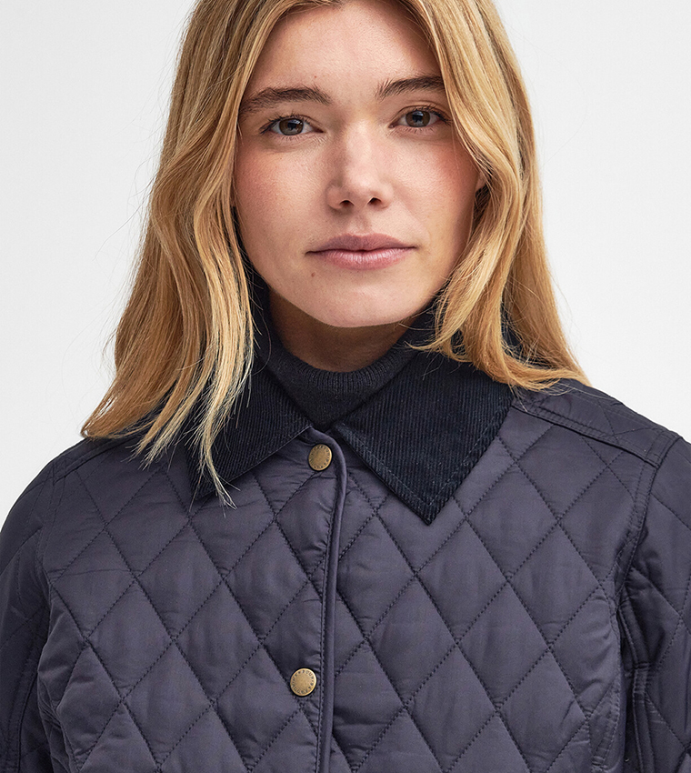 ANNANDALE Contrast Collar Quilted Jacket