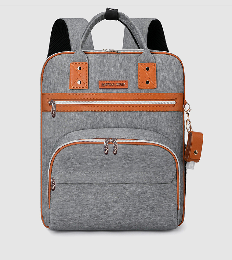 2 in 1 Diaper Bag with Sanitizer Bottle keychain & Stroller Hooks