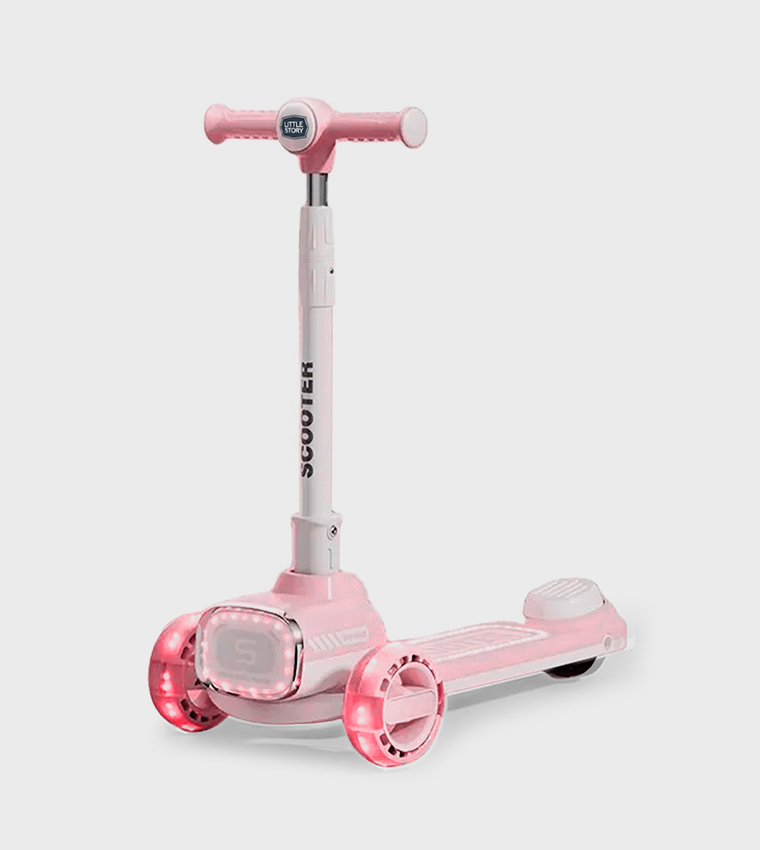 Kids Scooter with Ride On & Push Handle - Pink