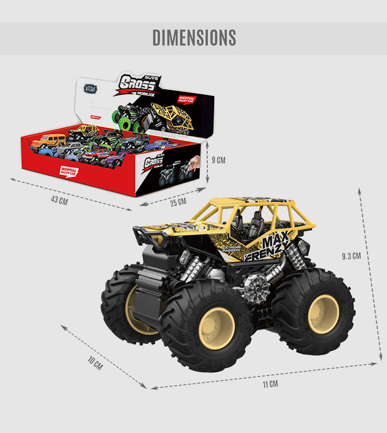 8 Piece 4x4 Inertia Toy Car Set