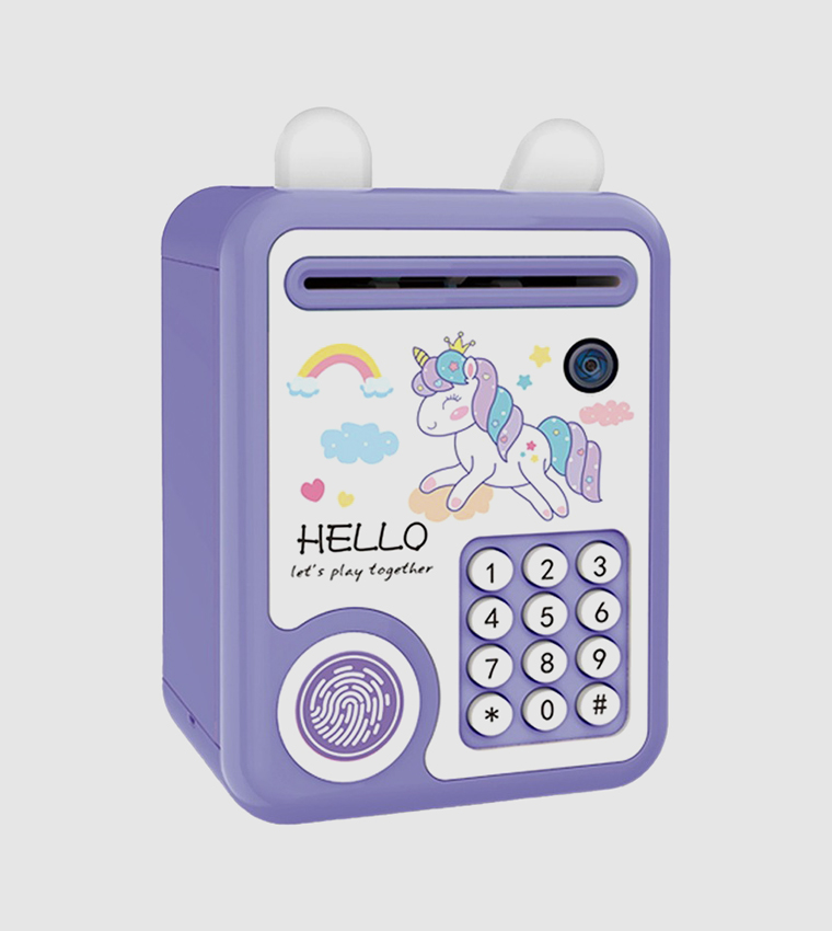Piggy Bank with Fingerprint Lock & Music - Unicorn Purple
