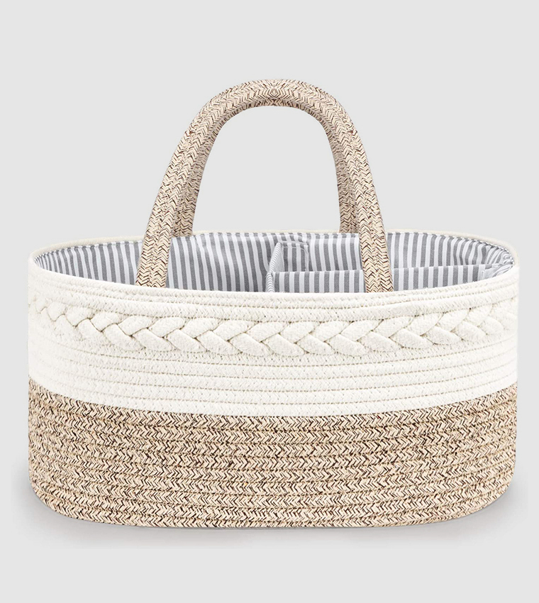 Buy Little Story @ Sambox Cotton Rope Diaper Caddy In Ivory | 6thStreet UAE