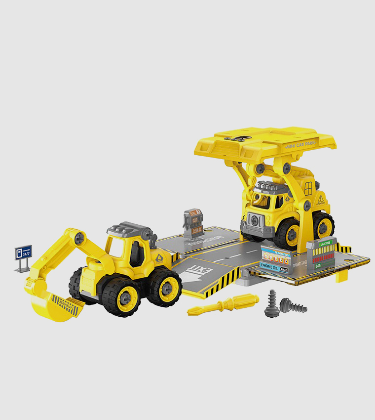 سيارة صغيرة مع موقف سيارات - أصفر