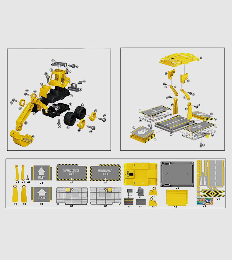 سيارة صغيرة مع موقف سيارات - أصفر