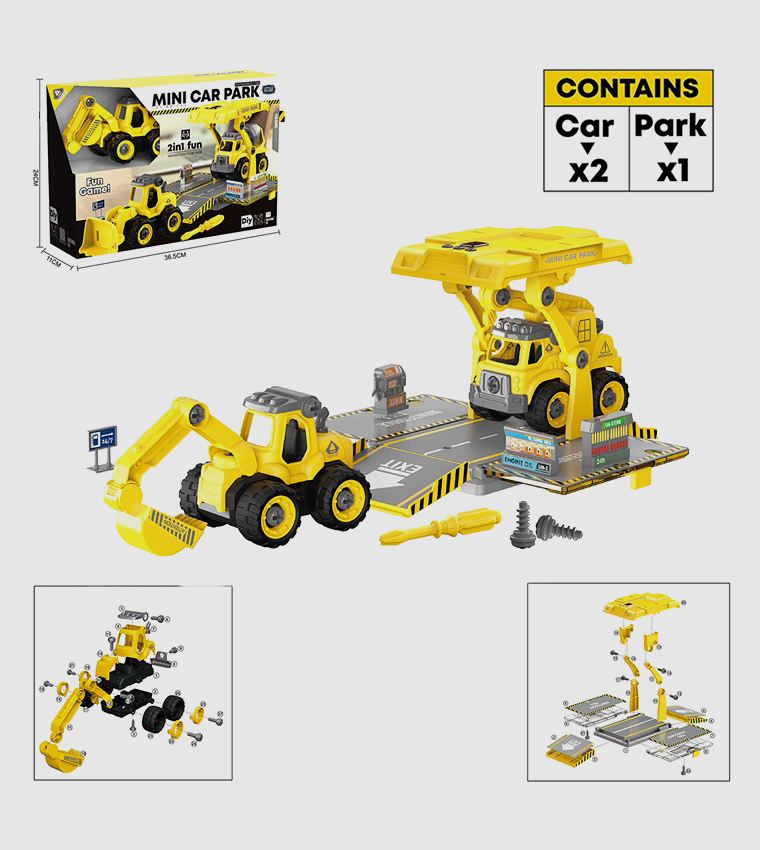 سيارة صغيرة مع موقف سيارات - أصفر