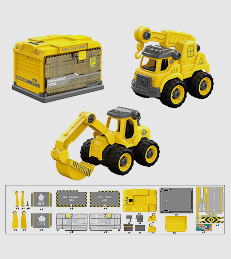 سيارة صغيرة مع موقف سيارات - أصفر