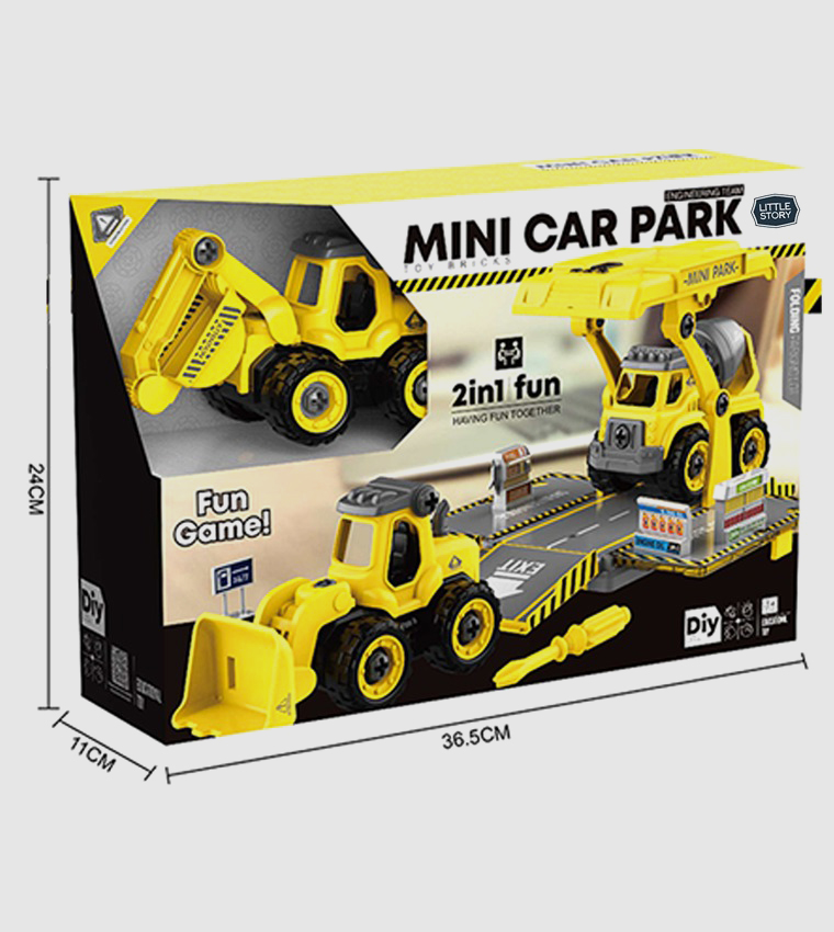 سيارة صغيرة مع موقف سيارات - أصفر