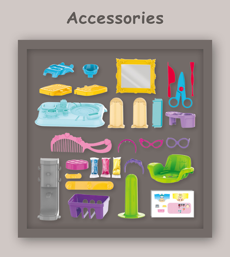 Role Play Beautician/Make Up Box With Dough Backpack (30 Pcs)