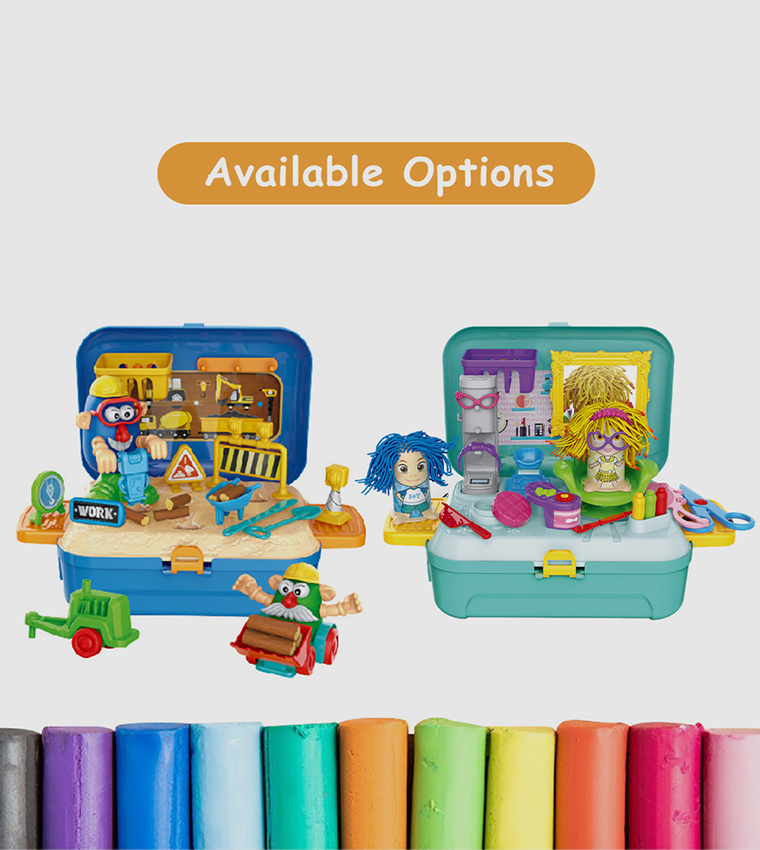 Role Play Beautician/Make Up Box With Dough Backpack (30 Pcs)