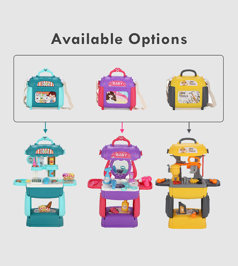 Role Play Shopkeeper/Supermarket Toy Set Satchel (35 Pcs) 3-In-1 Mode
