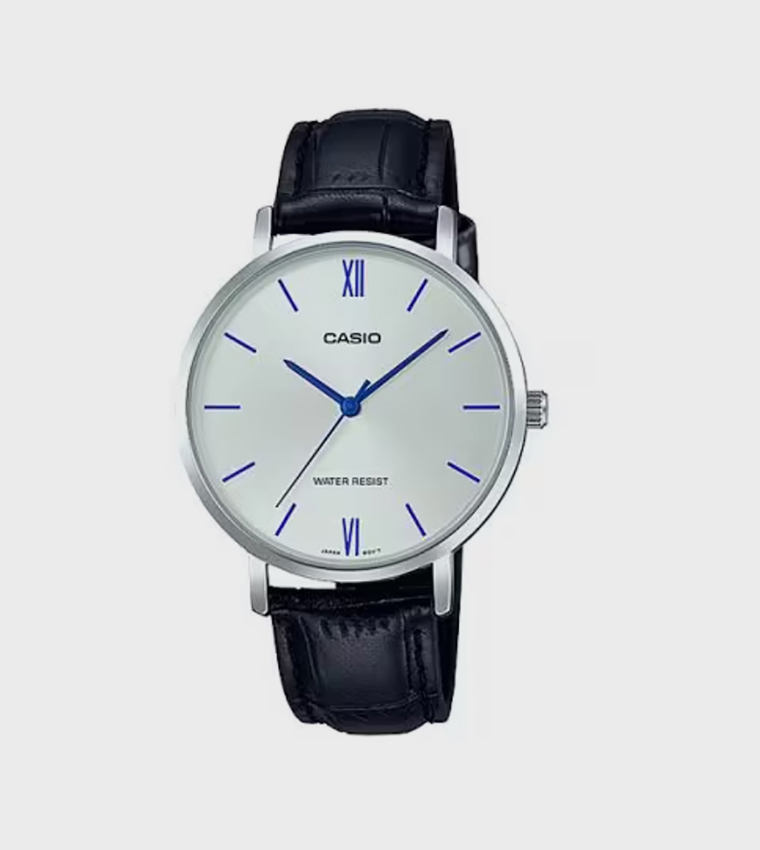 Leather Strap Analog Watch
