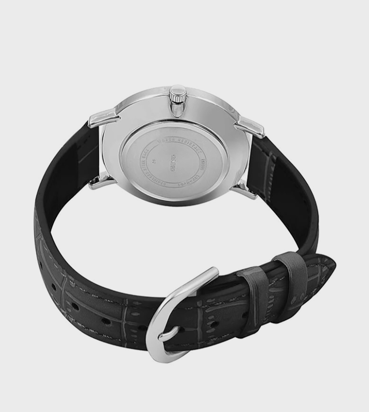 Leather Strap Analog Watch