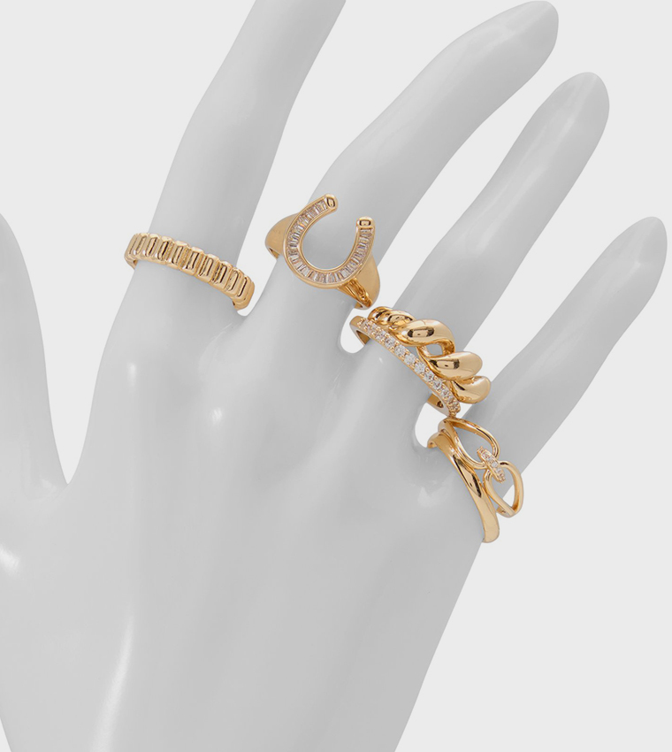 LUCKYRINGS Multipack Gold-Tone Rings