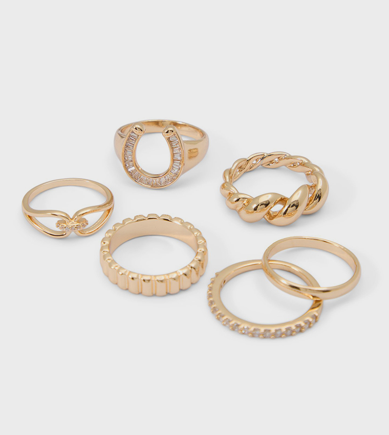 LUCKYRINGS Multipack Gold-Tone Rings