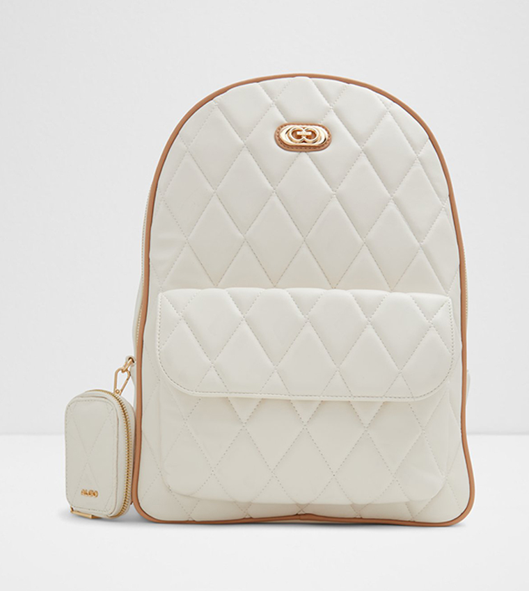 Buy Aldo LUIGIA Quilted Backpack With Pouch In Off White 6thStreet UAE