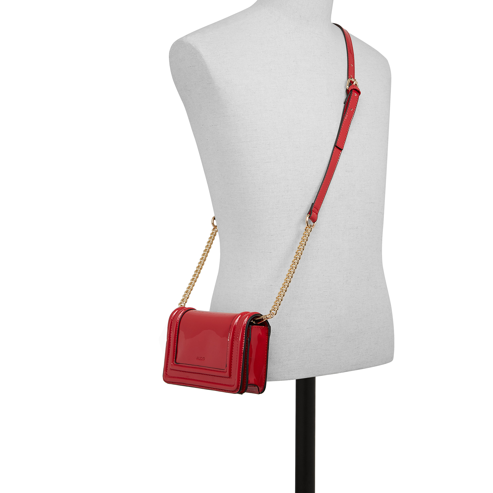 LUKASHA-HANDBAG-Jet Black With Lt. Gold Hardware Synthetic Patent