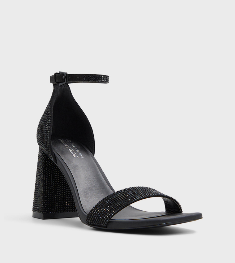 LUSITA Embellished Ankle Strap Heel Sandals