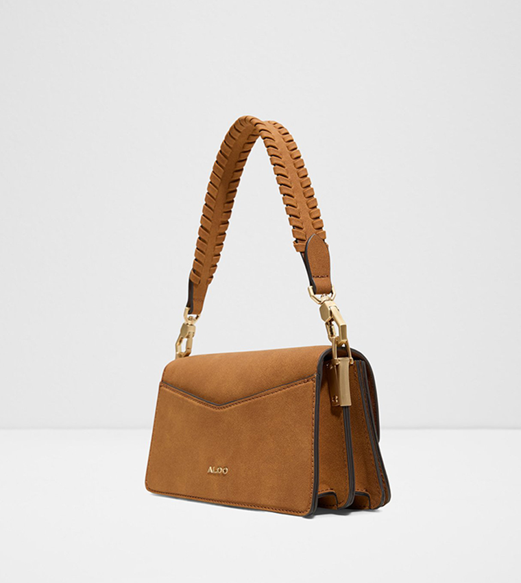 LUXEHANDLE Textured Flap Shoulder Bag