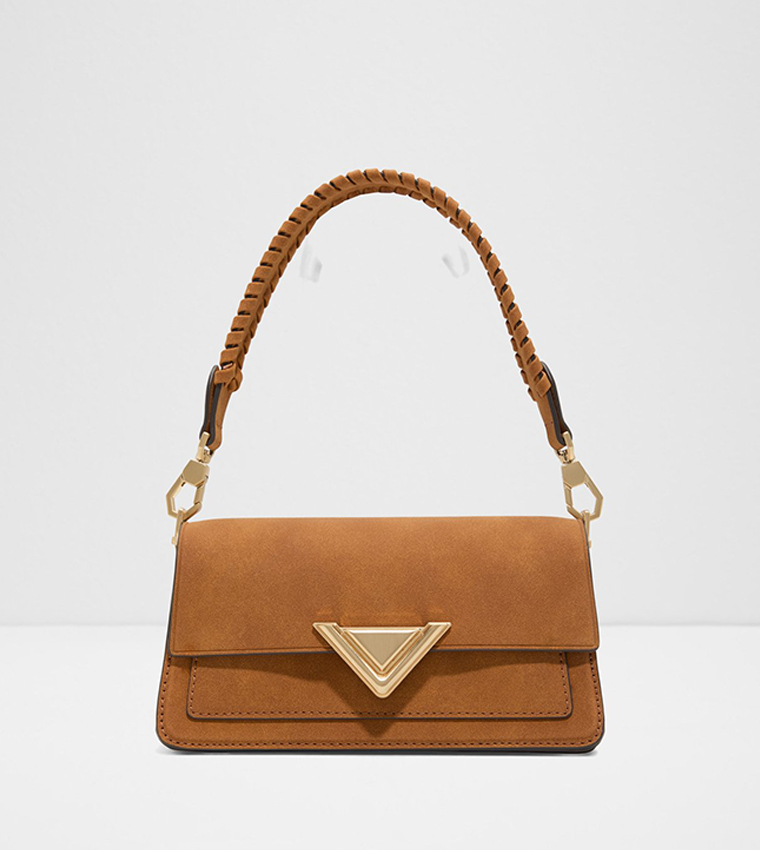 LUXEHANDLE Textured Flap Shoulder Bag
