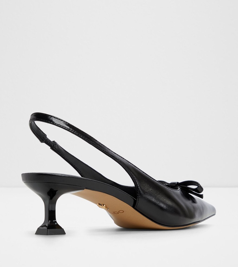 LUXURIANT Bow Detail Slingback Pumps