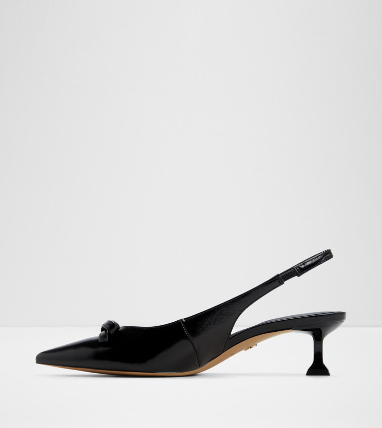 LUXURIANT Bow Detail Slingback Pumps