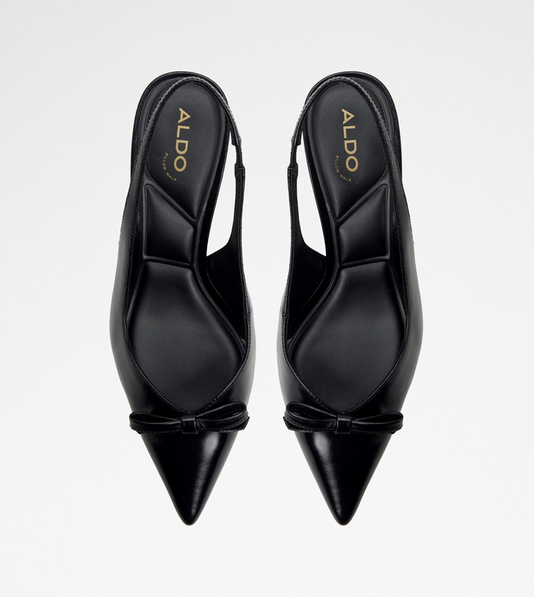 LUXURIANT Bow Detail Slingback Pumps