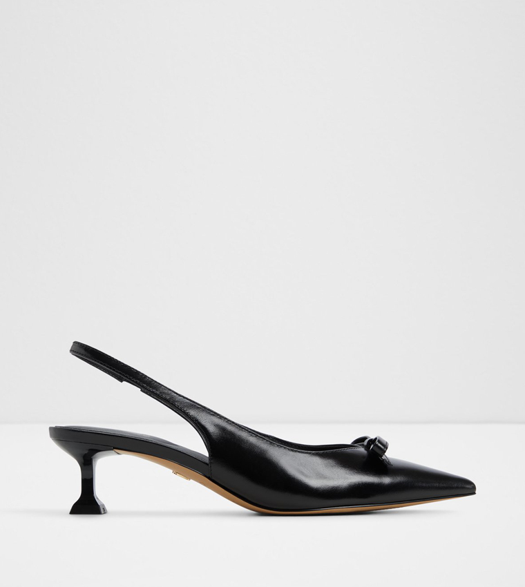 LUXURIANT Bow Detail Slingback Pumps