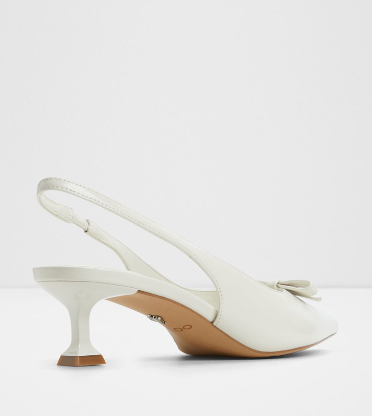 LUXURIANT Bow Detail Slingback Pumps