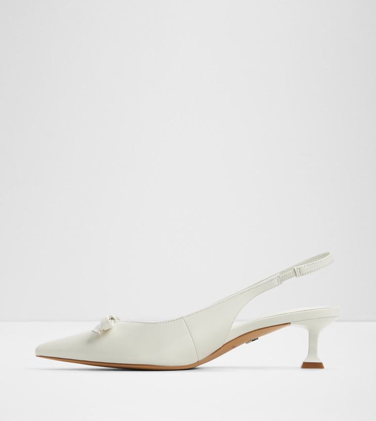 LUXURIANT Bow Detail Slingback Pumps