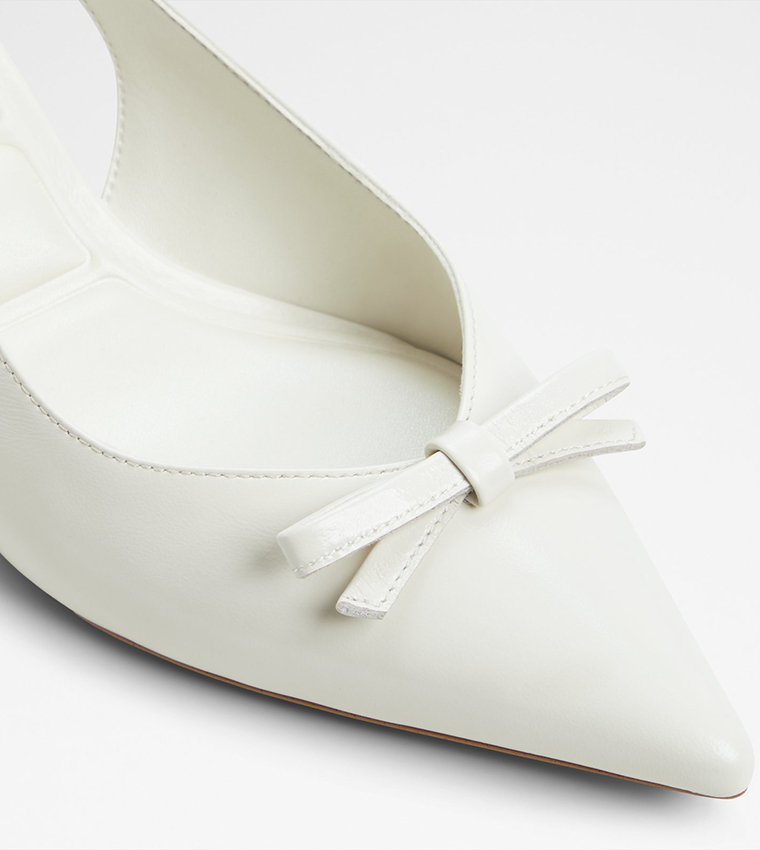 LUXURIANT Bow Detail Slingback Pumps