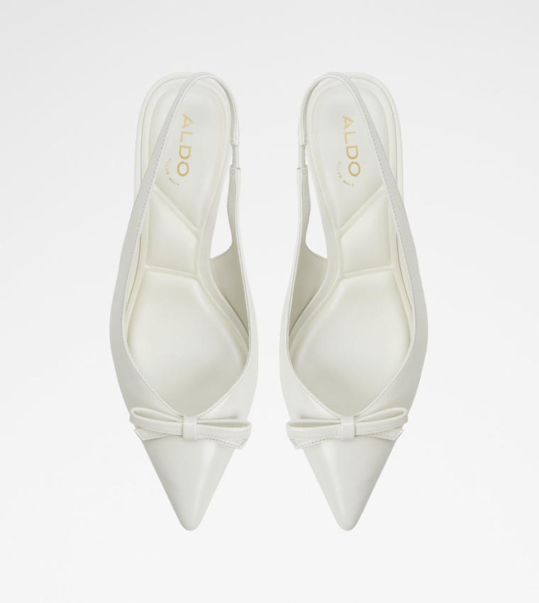 LUXURIANT Bow Detail Slingback Pumps