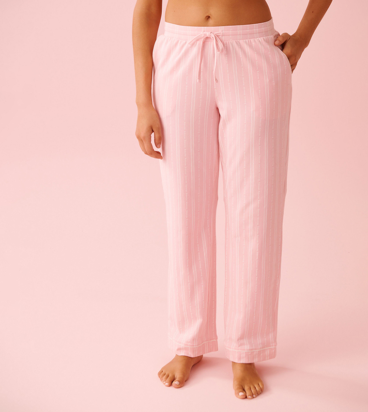 Cotton Drawstring Waist Pajama Pants