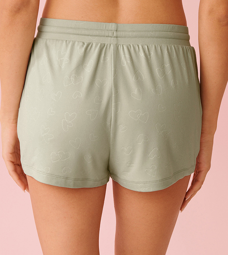 Embossed Heart Print Super Soft Pj Set