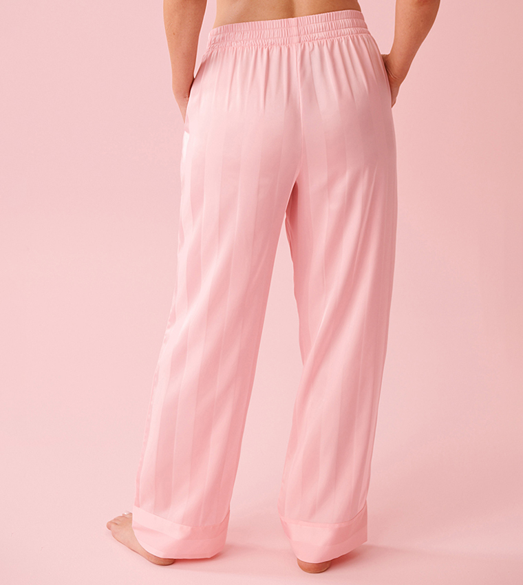 Striped Long Sleeves Satin Pajama Set