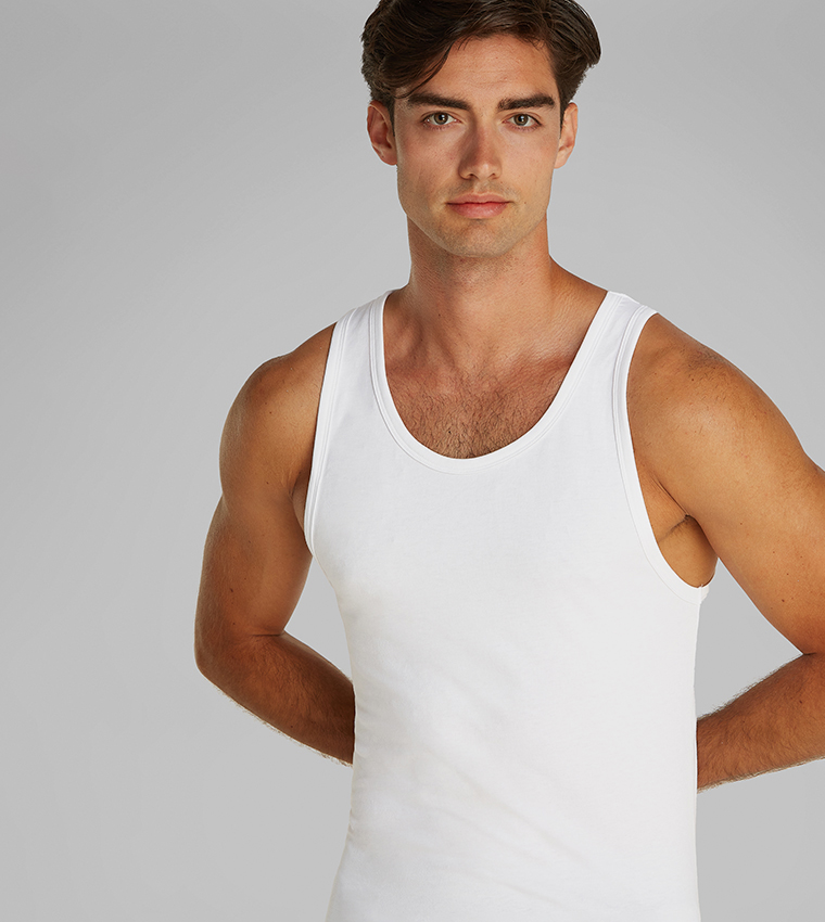 Pack of 3 Solid Vests