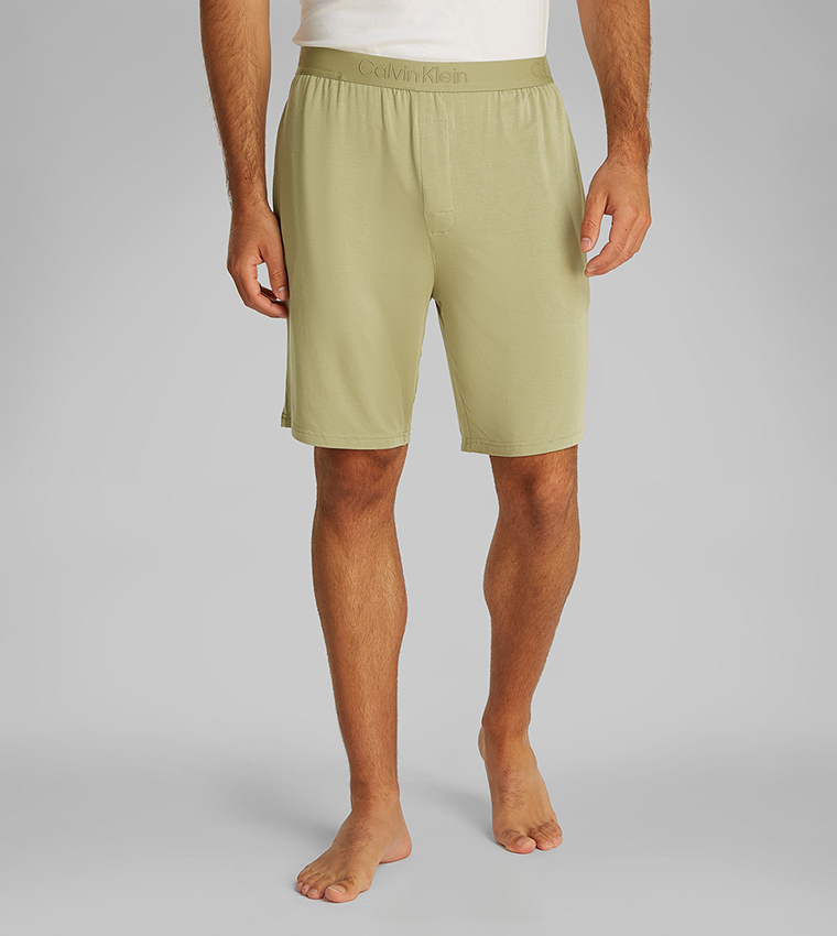 Buy Calvin Klein Logo Waistband Sleep Shorts In Green 6thStreet UAE