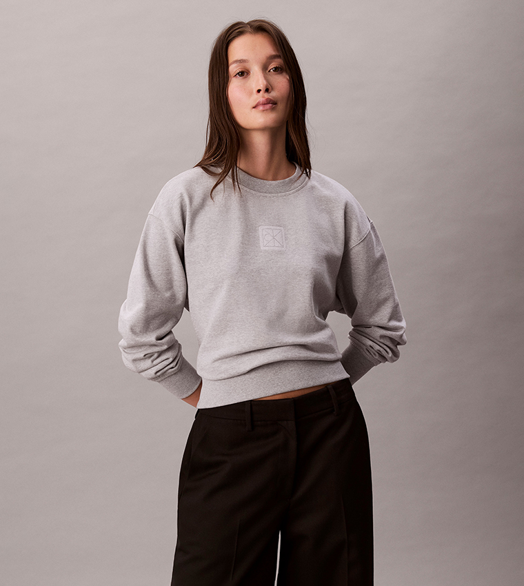 Monogram Embroidered Crew Neck Sweatshirt