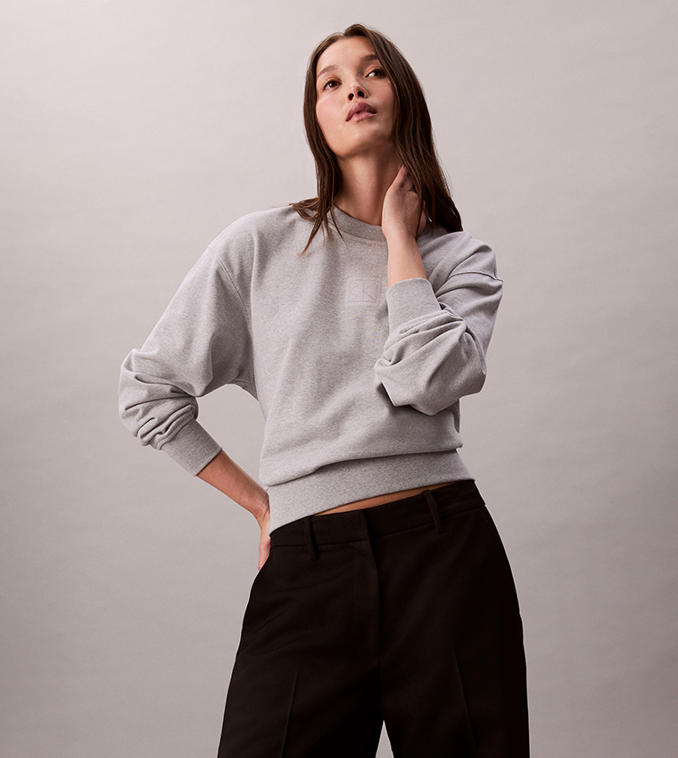 Monogram Embroidered Crew Neck Sweatshirt