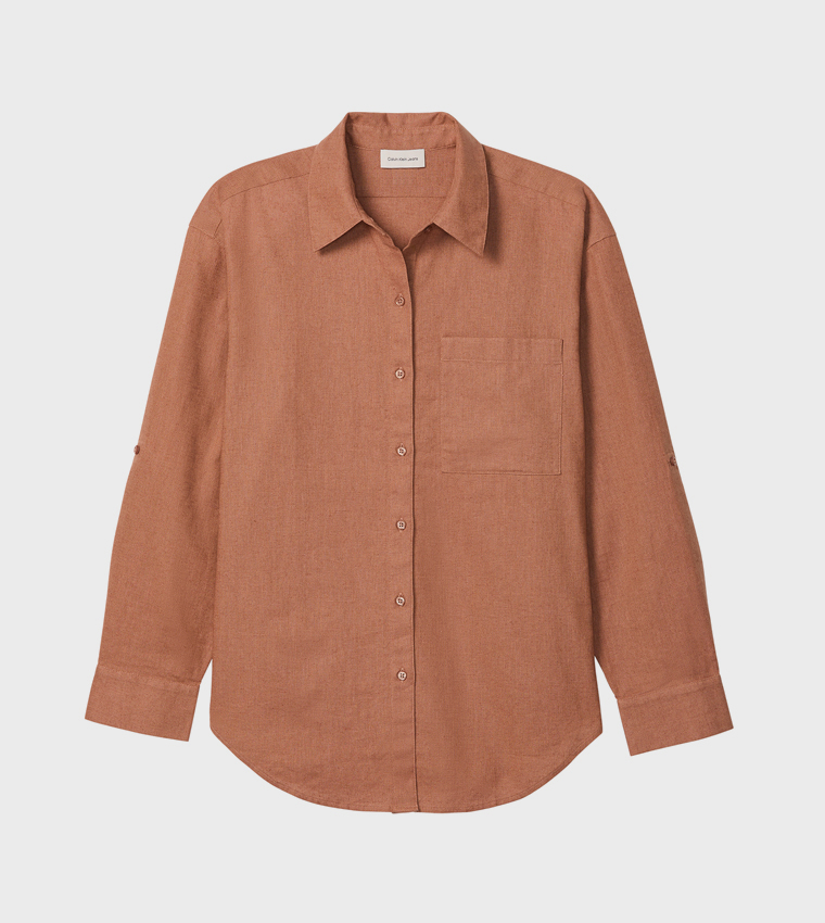 قميص سادة كم طويل