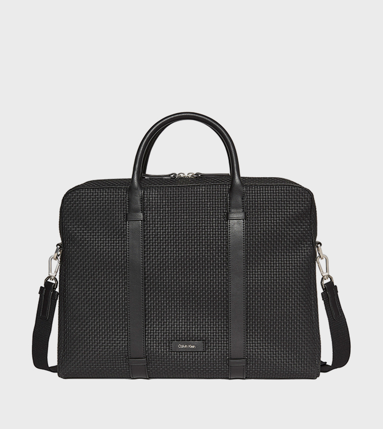 Embossed Woven Laptop Bag