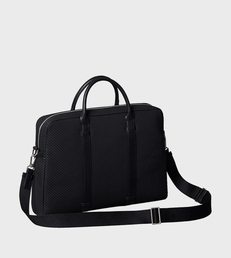 Embossed Woven Laptop Bag