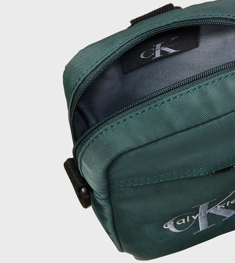 Logo Embroidered Nylon Sling Bag