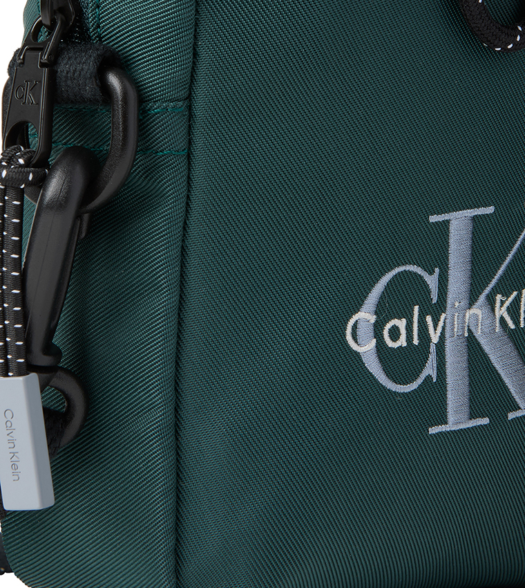 Logo Embroidered Nylon Sling Bag