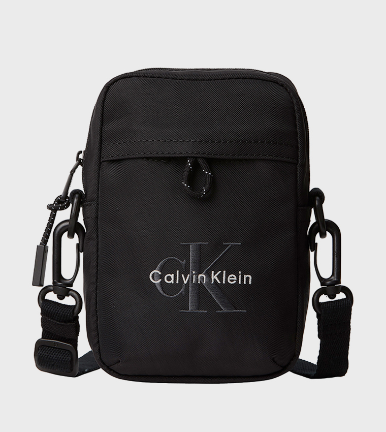 Logo Embroidered Nylon Sling Bag