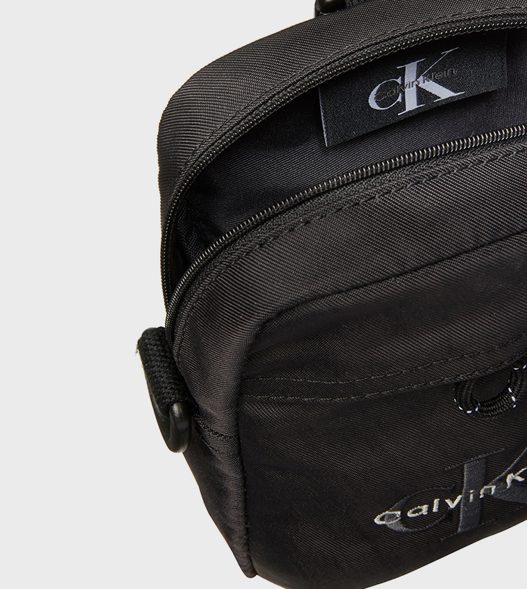 Logo Embroidered Nylon Sling Bag