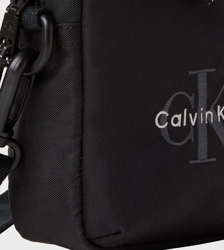 Logo Embroidered Nylon Sling Bag