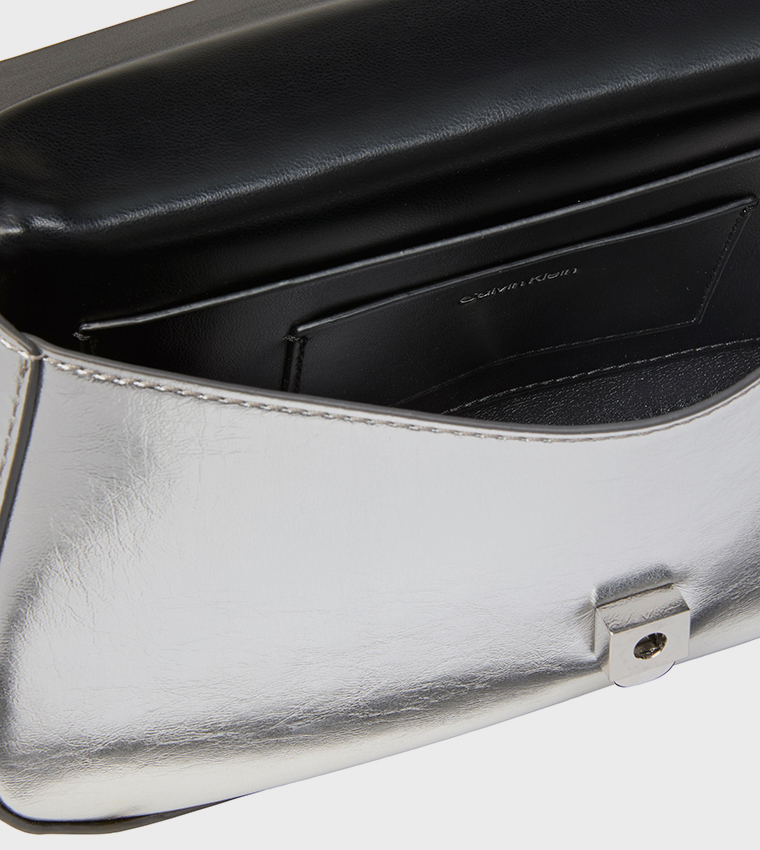 Logo Detail Metallic Top Handle Bag