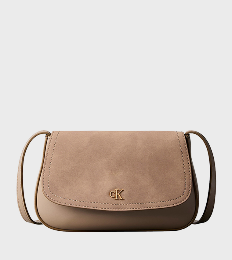 Textured Flap Crossbody Bag