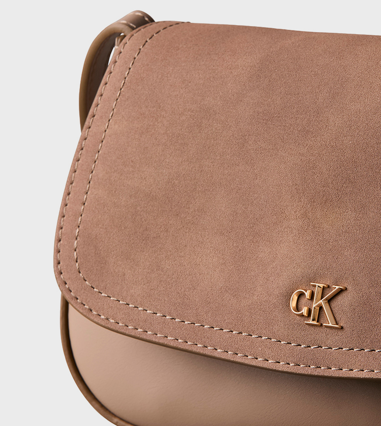 Textured Flap Crossbody Bag