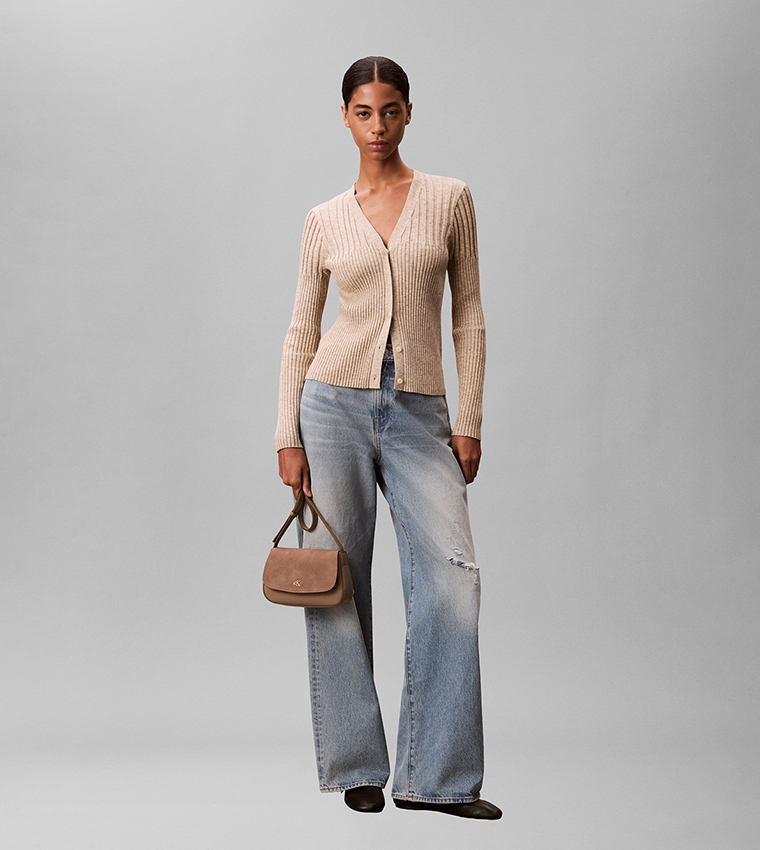 Textured Flap Crossbody Bag